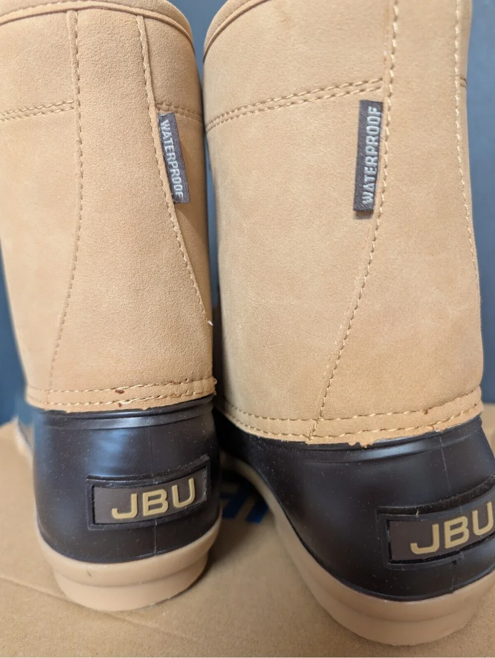 JBU Maine Waterproof Winter Duck Boots Men's 11M Dark Brown/ Beige